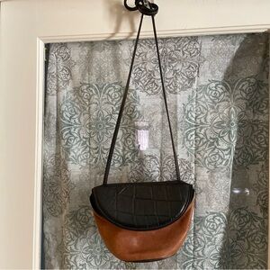 Crossbody Leather Brown and Black Bag by Gayle Anderson Designs